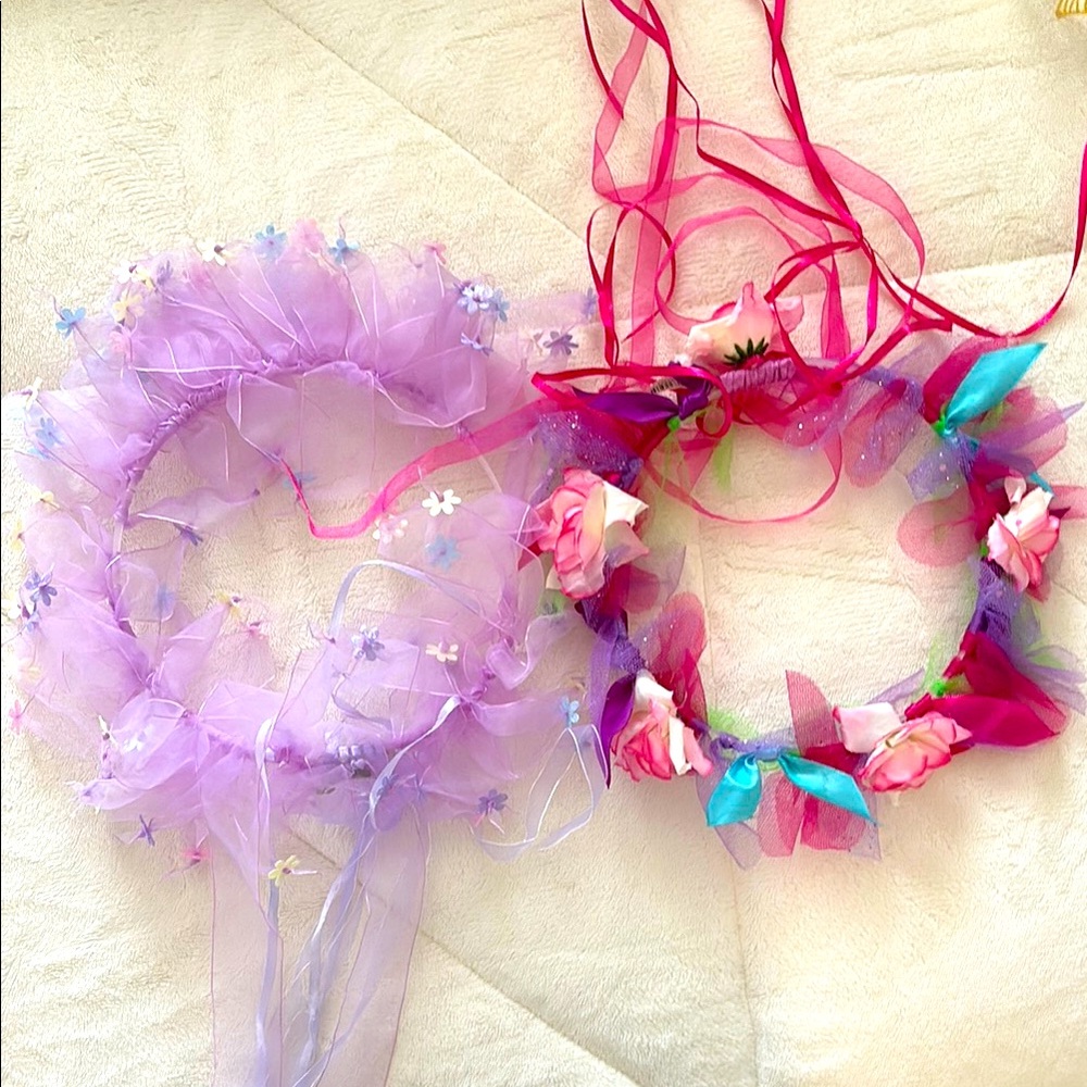 Floral Fairy Headbands in Purple and Pink